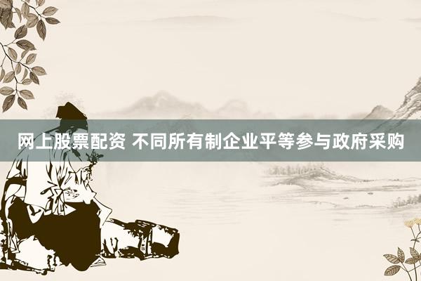 网上股票配资 不同所有制企业平等参与政府采购